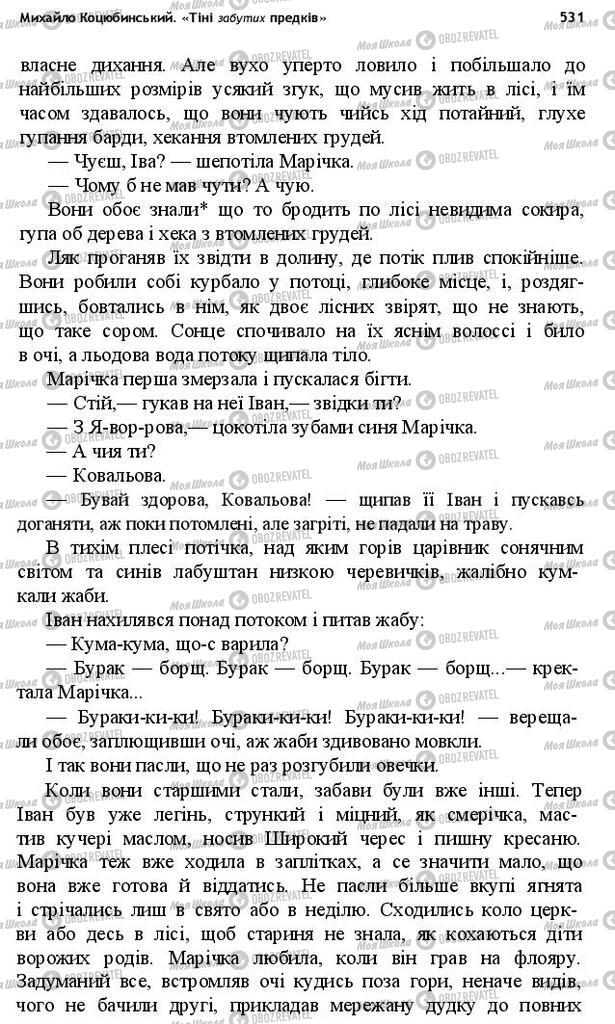 Підручники Українська література 10 клас сторінка 531