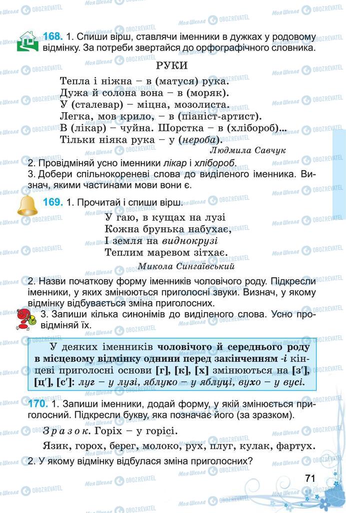 Підручники Українська мова 4 клас сторінка 71