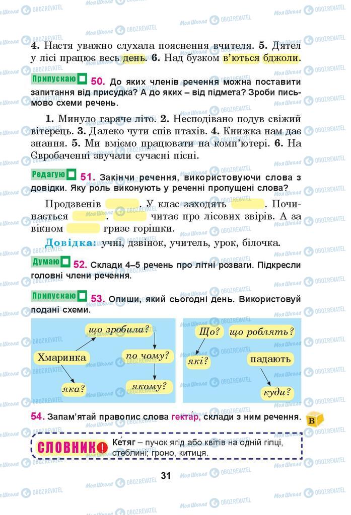 Підручники Українська мова 4 клас сторінка 31