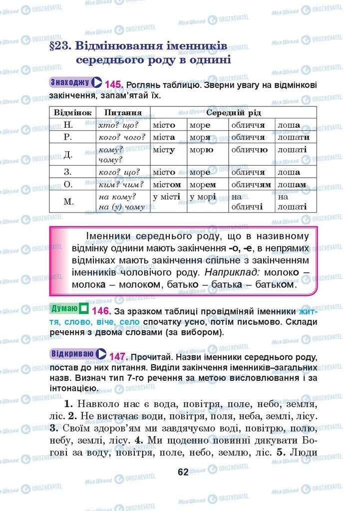 Учебники Укр мова 4 класс страница 62