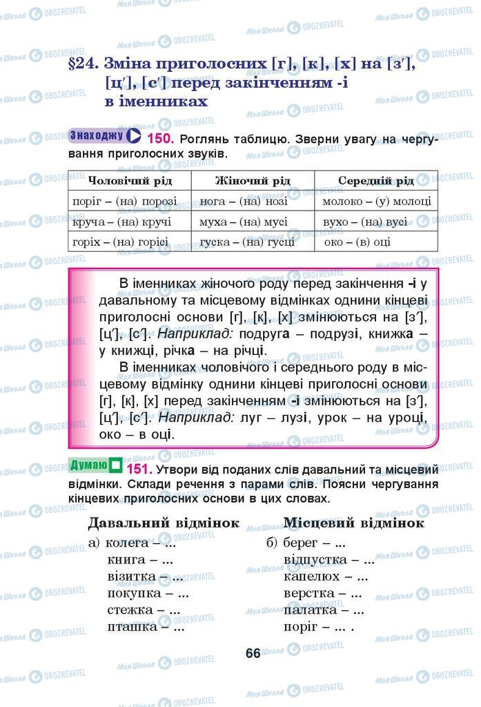 Учебники Укр мова 4 класс страница 66