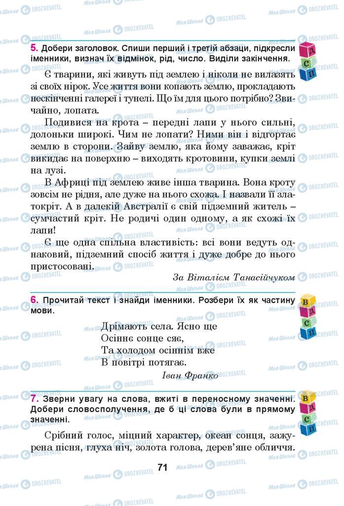 Підручники Українська мова 4 клас сторінка 71