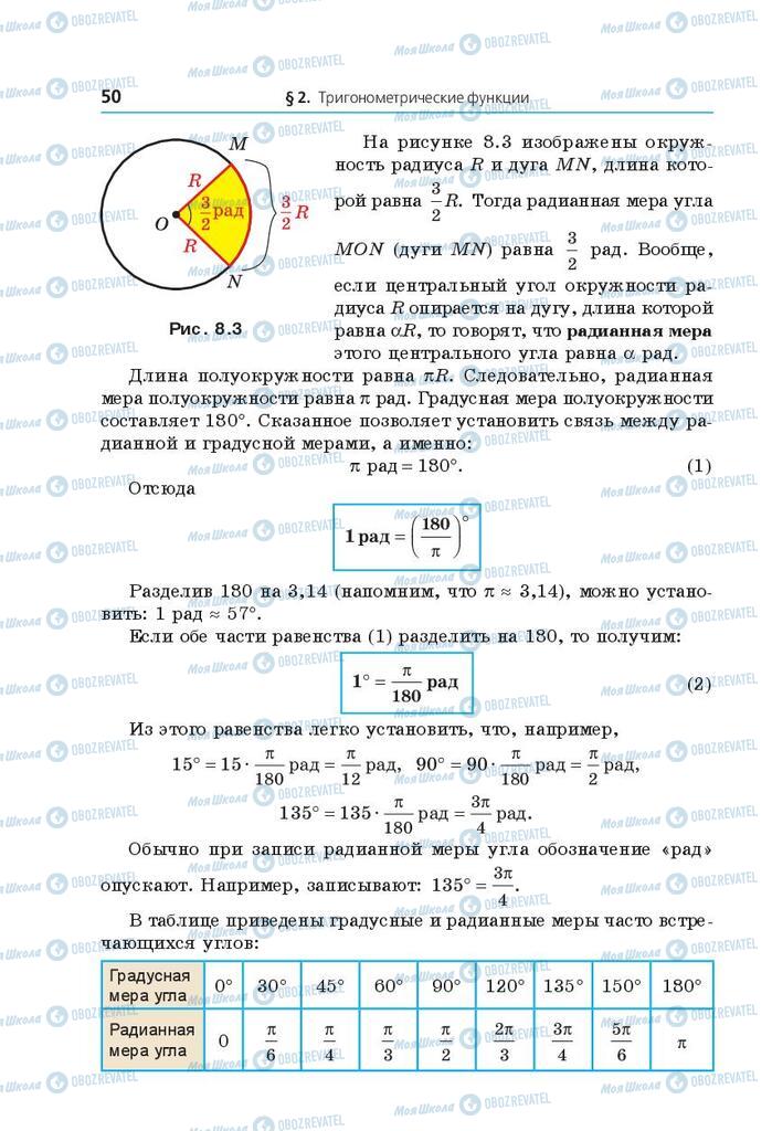 Підручники Математика 10 клас сторінка 50