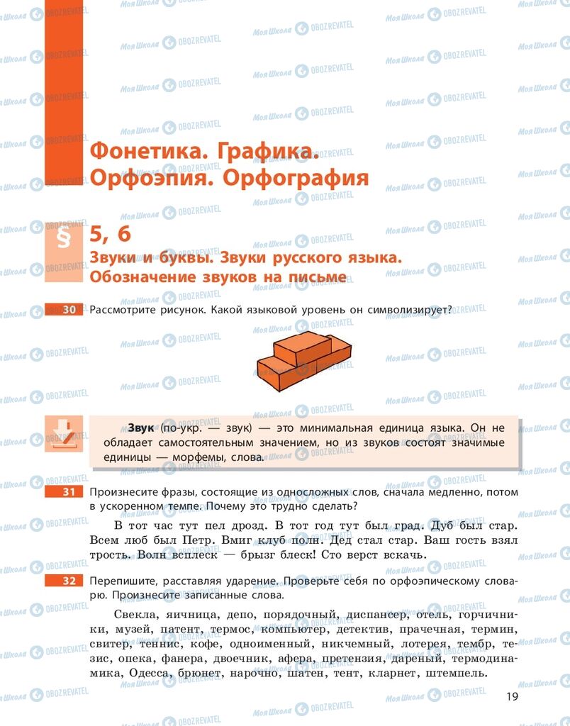 Підручники Російська мова 10 клас сторінка  19