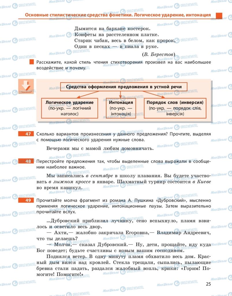 Підручники Російська мова 10 клас сторінка 25