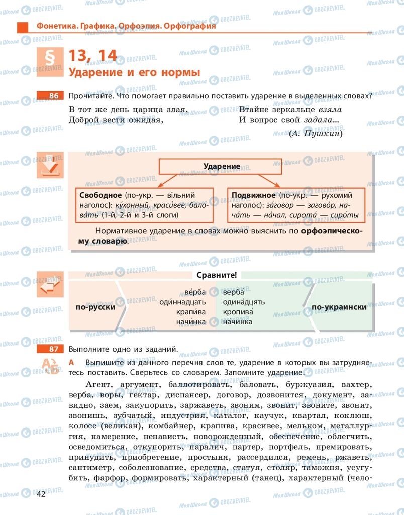 Учебники Русский язык 10 класс страница 42