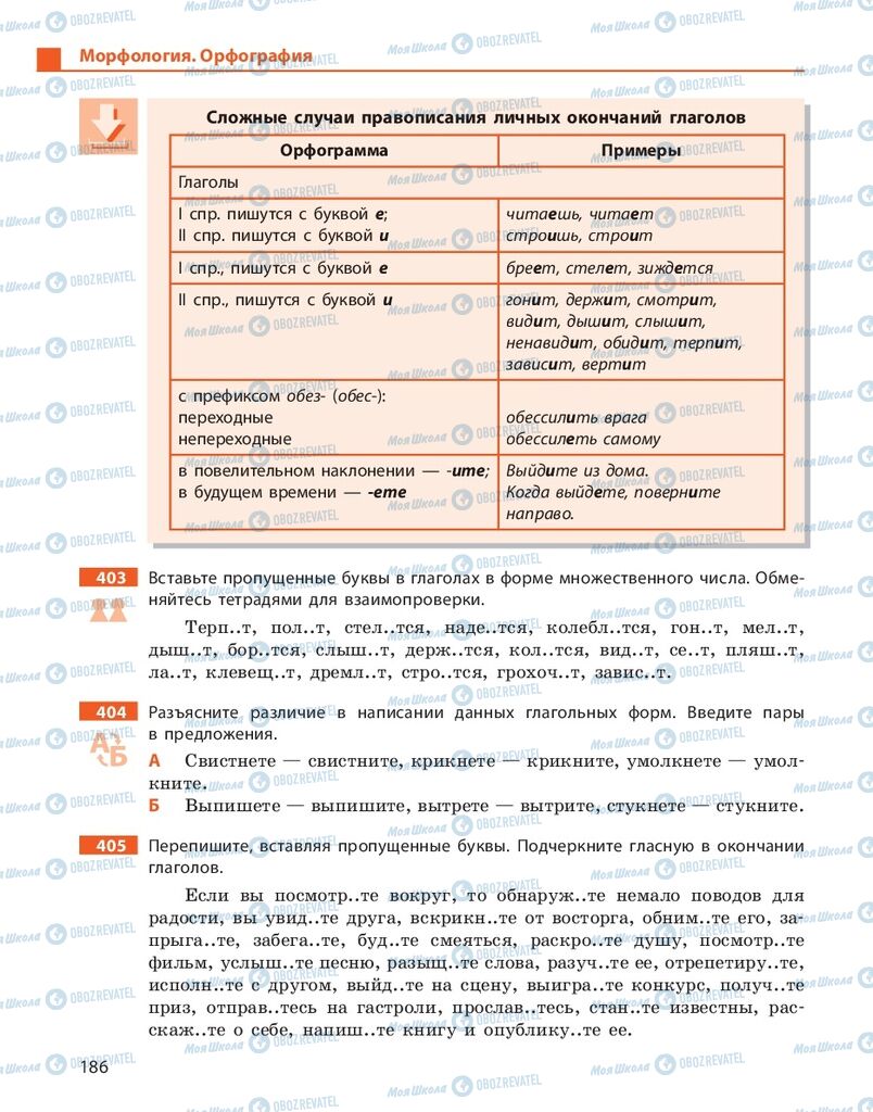 Учебники Русский язык 10 класс страница 186