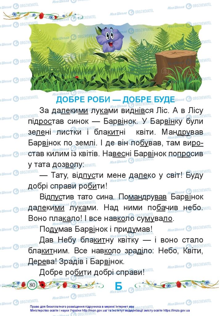 Підручники Українська мова 1 клас сторінка 80