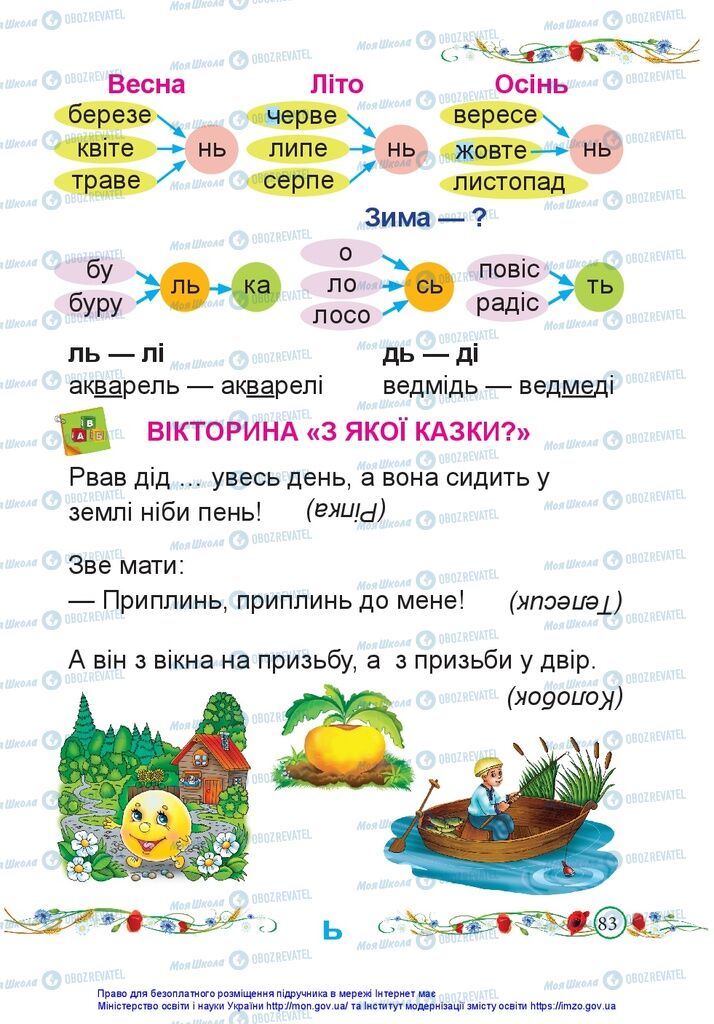 Підручники Українська мова 1 клас сторінка 83