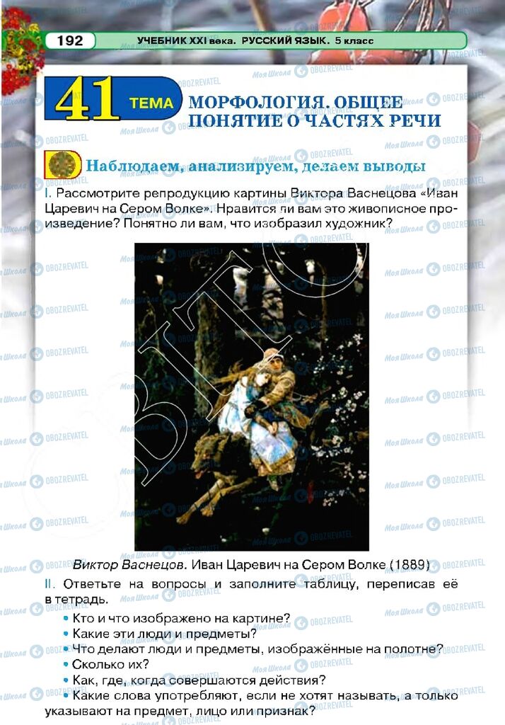 Підручники Російська мова 5 клас сторінка 192