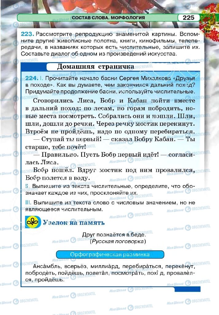 Підручники Російська мова 5 клас сторінка 224