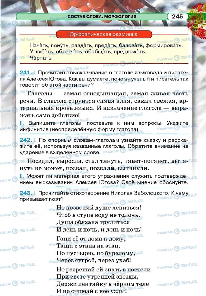 Підручники Російська мова 5 клас сторінка 244
