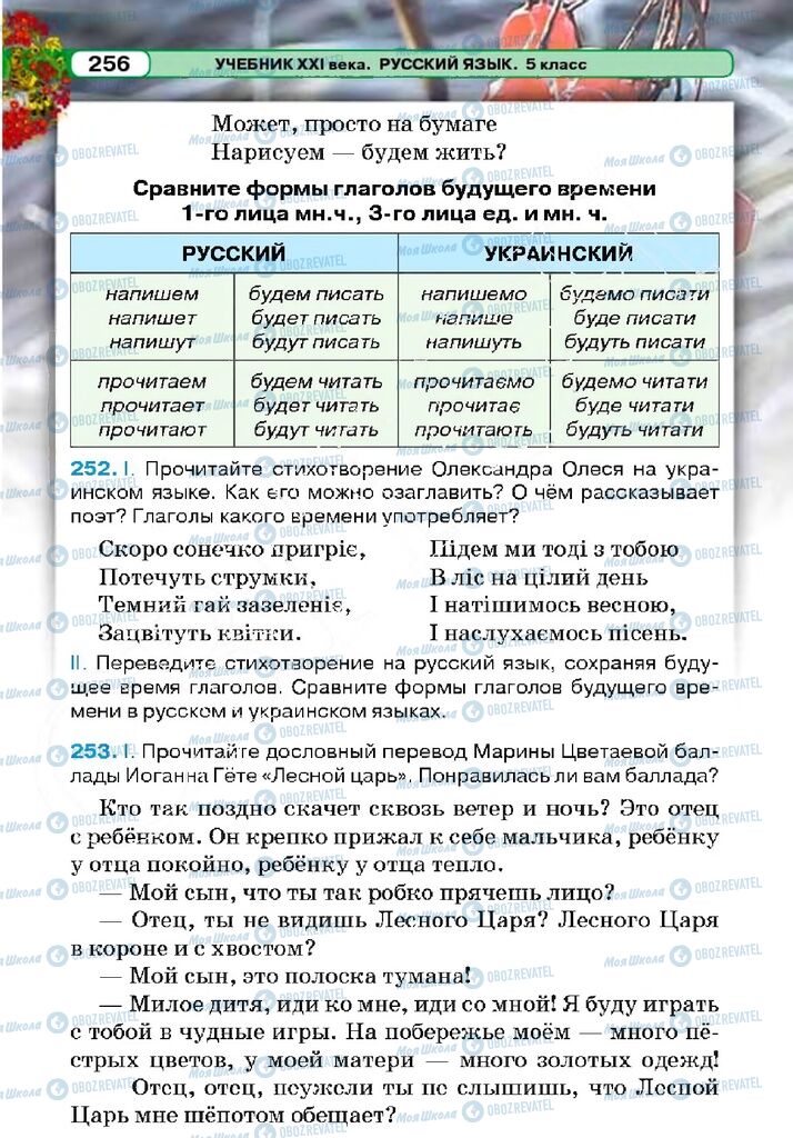 Підручники Російська мова 5 клас сторінка 255