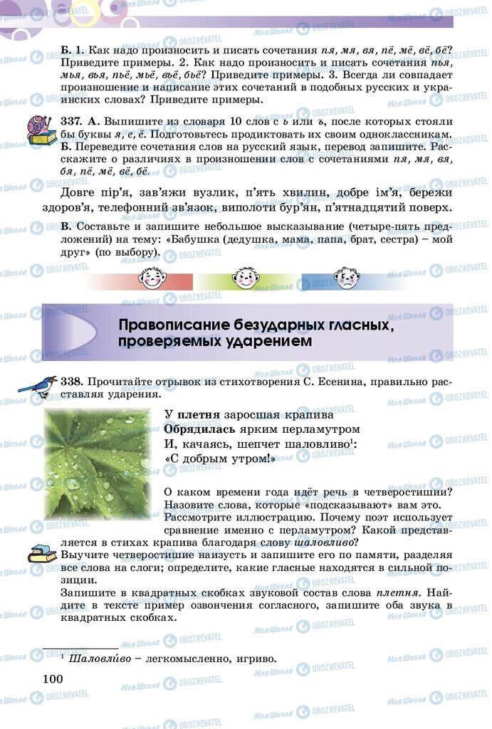 Підручники Російська мова 5 клас сторінка 100