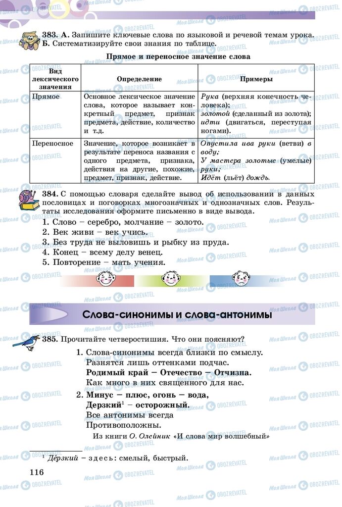 Підручники Російська мова 5 клас сторінка 116