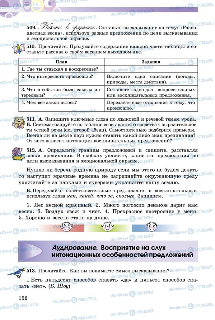 Підручники Російська мова 5 клас сторінка 156