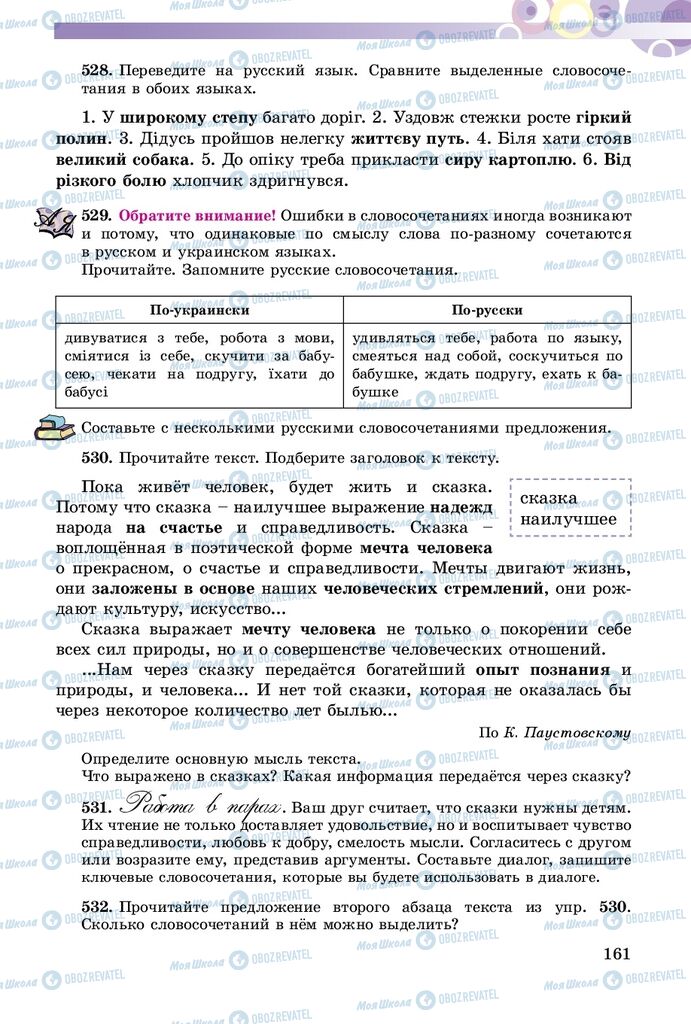 Підручники Російська мова 5 клас сторінка 161
