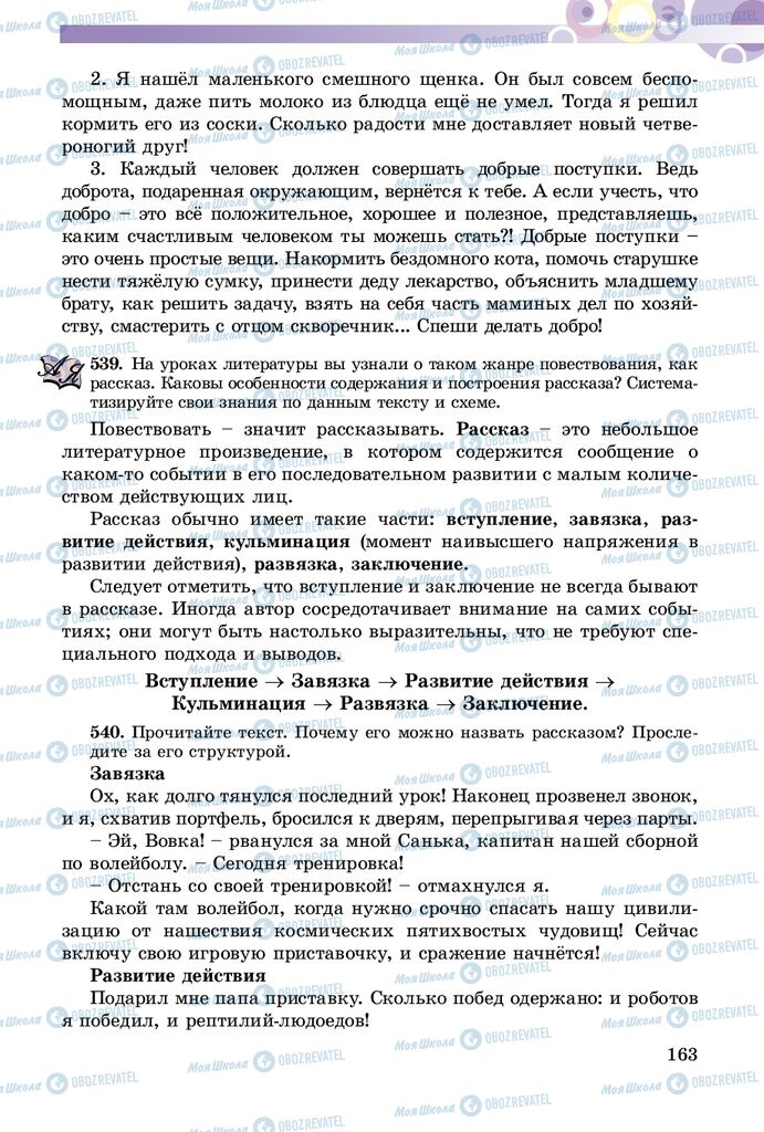 Підручники Російська мова 5 клас сторінка 163