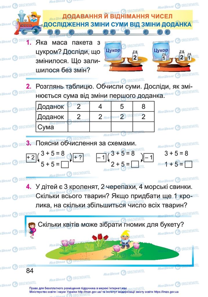 Підручники Математика 1 клас сторінка  84