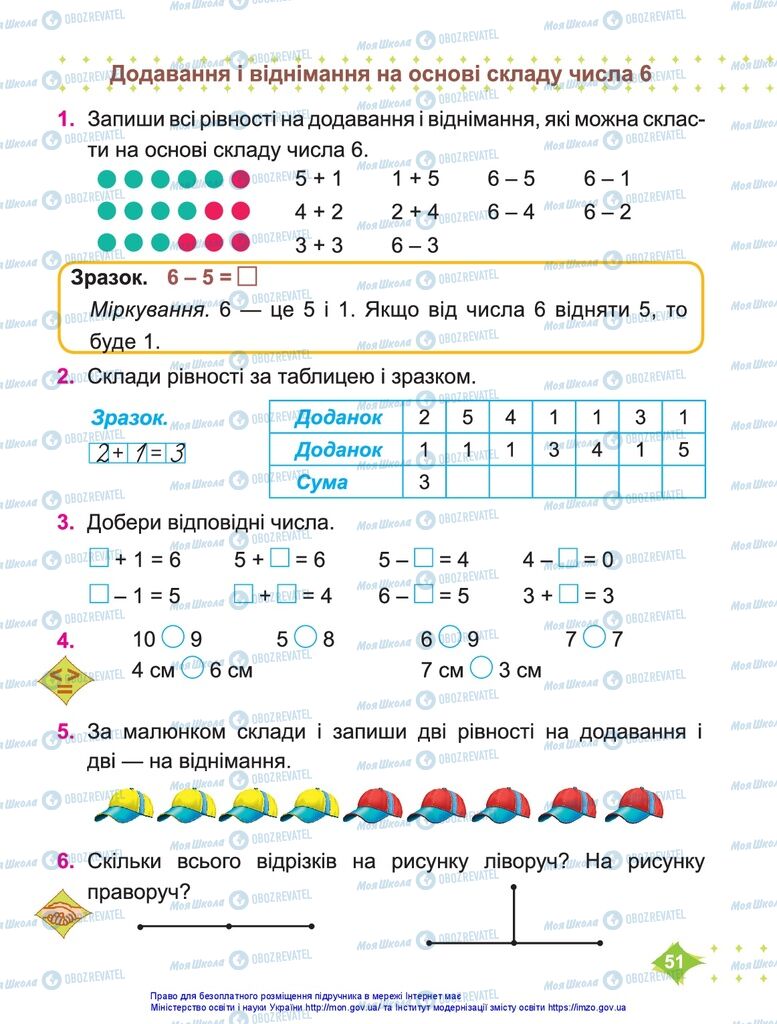 Учебники Математика 1 класс страница 51