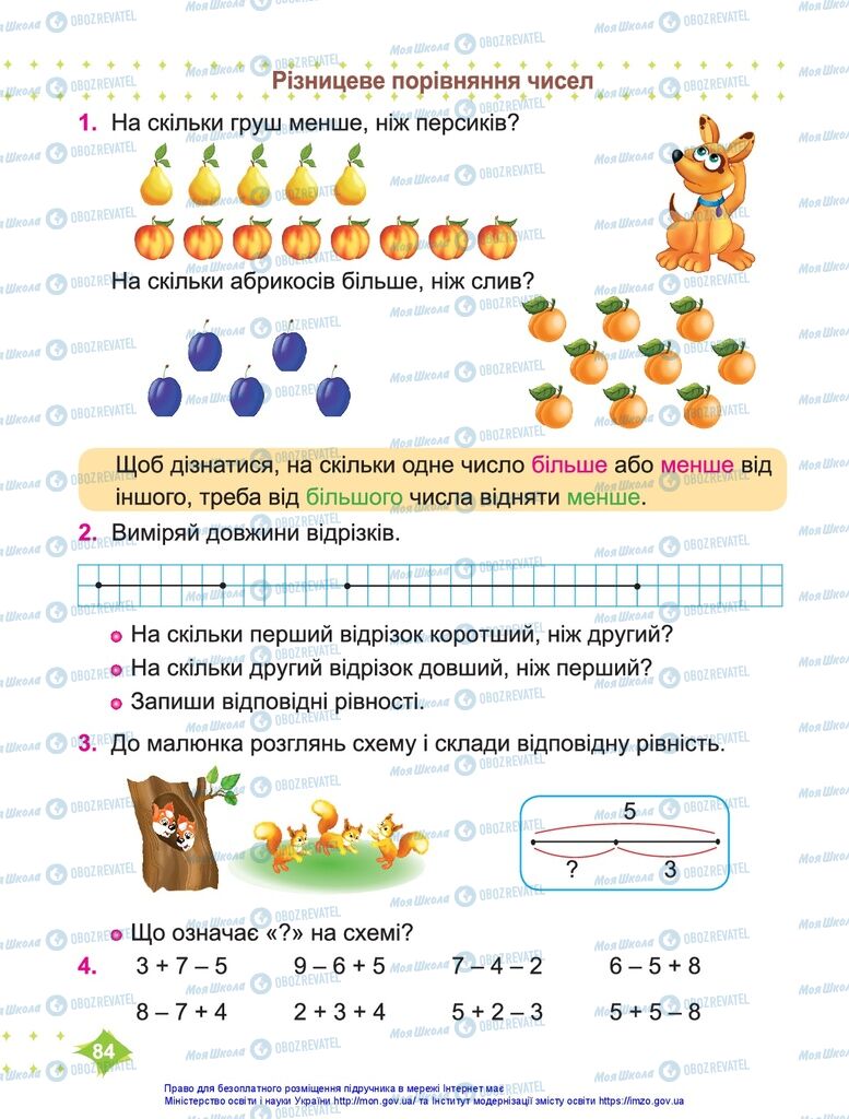 Учебники Математика 1 класс страница 84