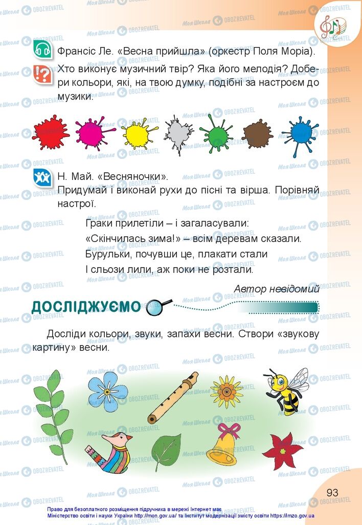 Підручники Образотворче мистецтво 1 клас сторінка 93