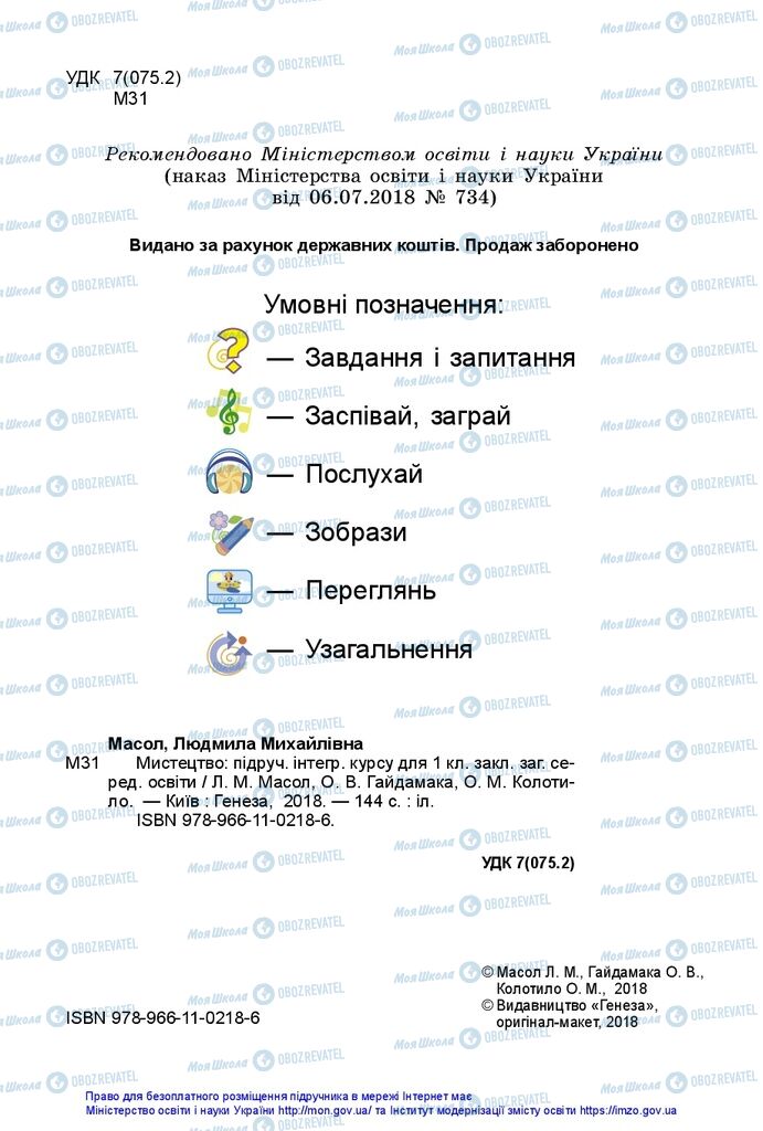 Підручники Образотворче мистецтво 1 клас сторінка 2