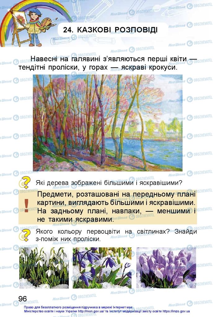 Підручники Образотворче мистецтво 1 клас сторінка 96