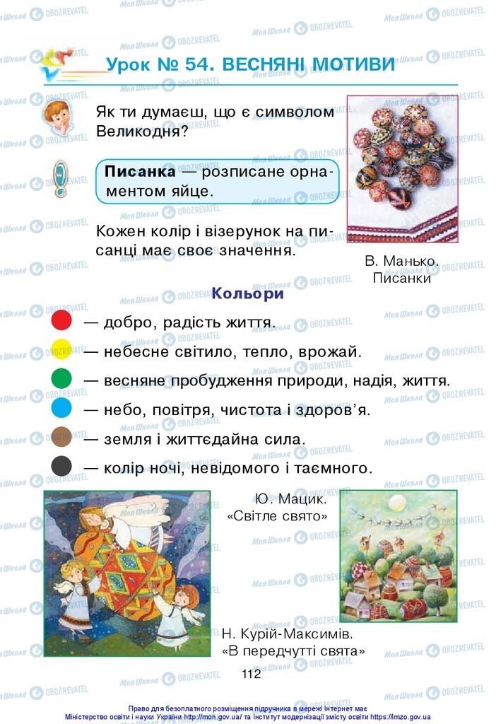 Підручники Образотворче мистецтво 1 клас сторінка 112