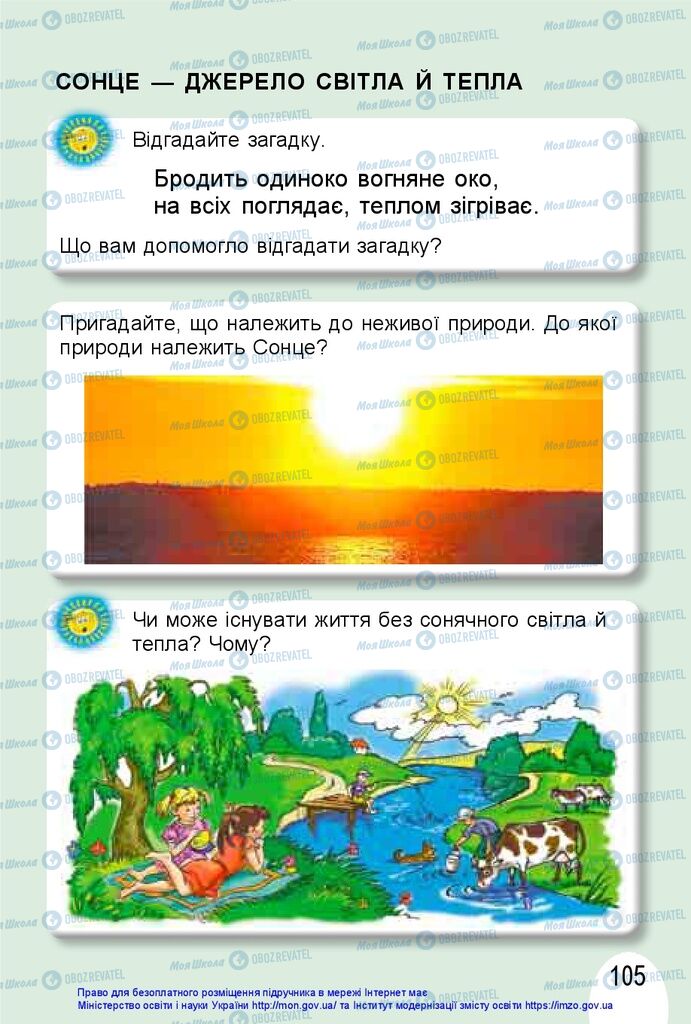 Підручники Я досліджую світ 1 клас сторінка 105