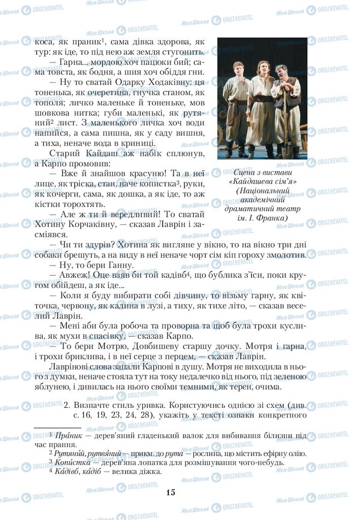 Підручники Українська мова 10 клас сторінка  15