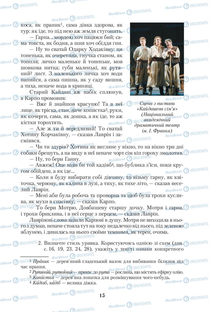 Учебники Укр мова 10 класс страница  15