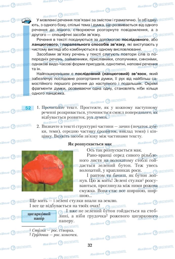 Учебники Укр мова 10 класс страница  32