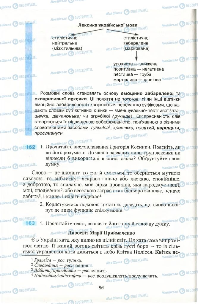 Підручники Українська мова 10 клас сторінка 86