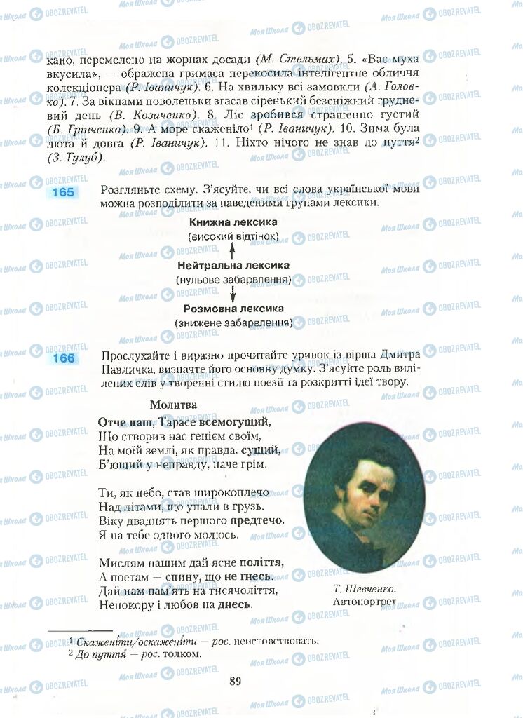 Підручники Українська мова 10 клас сторінка 89