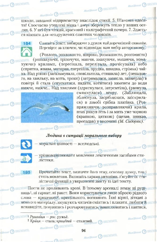 Підручники Українська мова 10 клас сторінка 96
