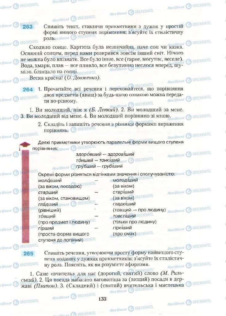 Підручники Українська мова 10 клас сторінка 133