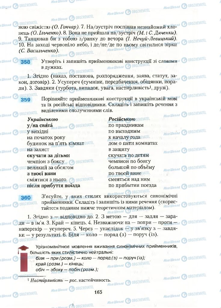 Учебники Укр мова 10 класс страница 165