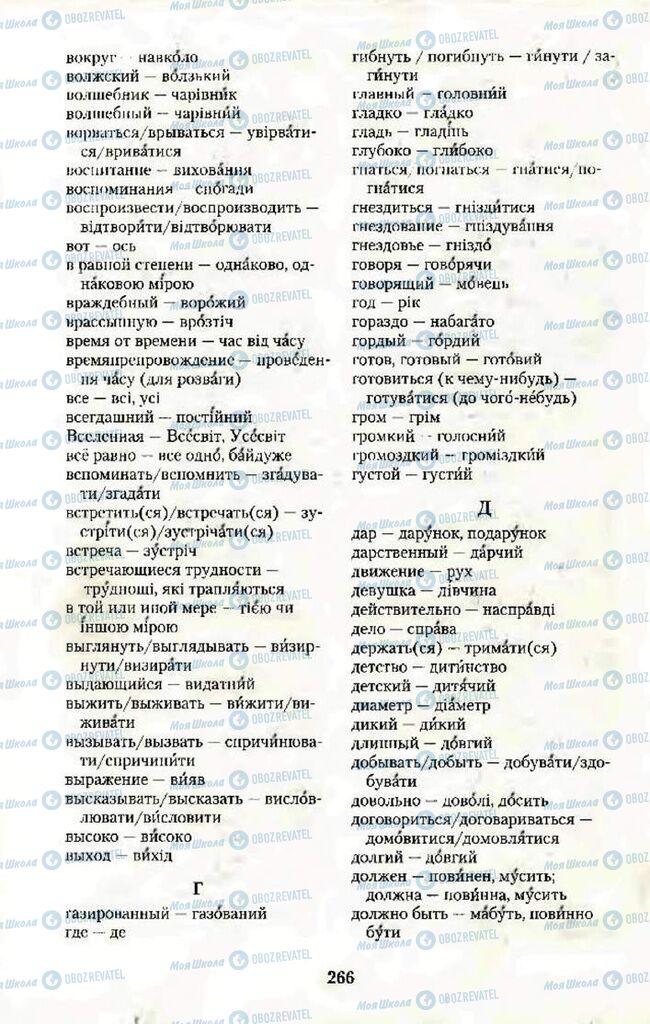 Учебники Укр мова 10 класс страница  266