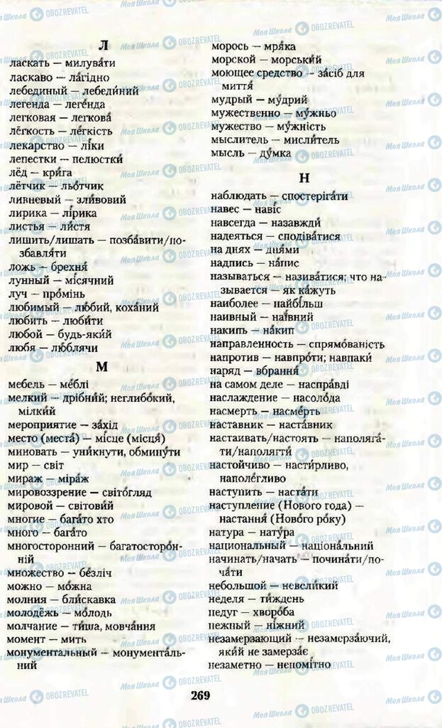 Підручники Українська мова 10 клас сторінка  269