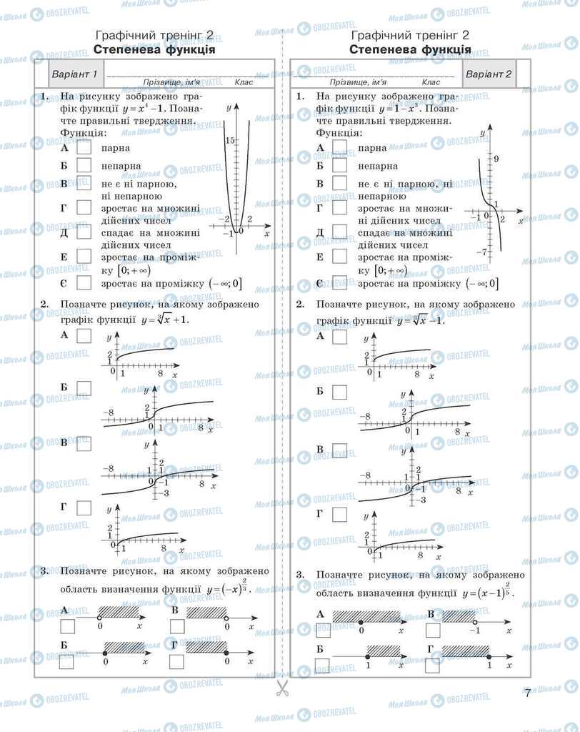 Підручники Алгебра 10 клас сторінка 7