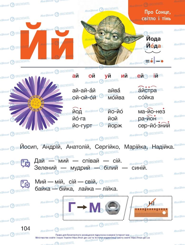 Підручники Українська мова 1 клас сторінка 104