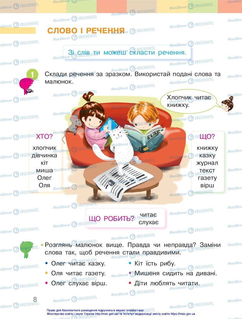 Підручники Українська мова 1 клас сторінка 8