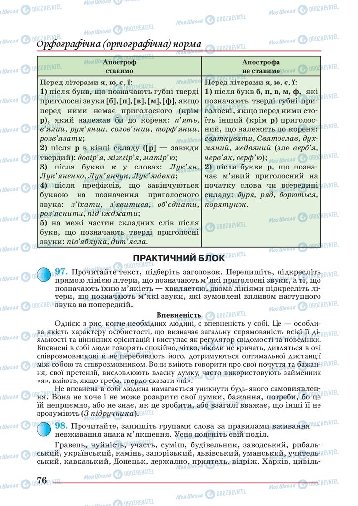 Учебники Укр мова 10 класс страница 76