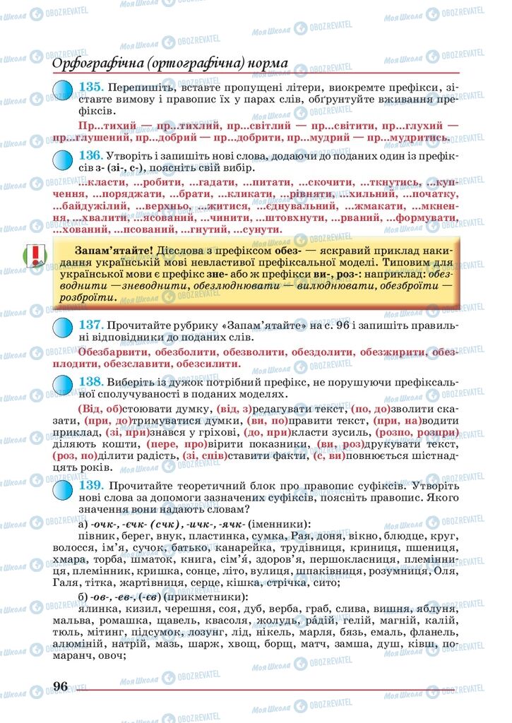 Підручники Українська мова 10 клас сторінка 96