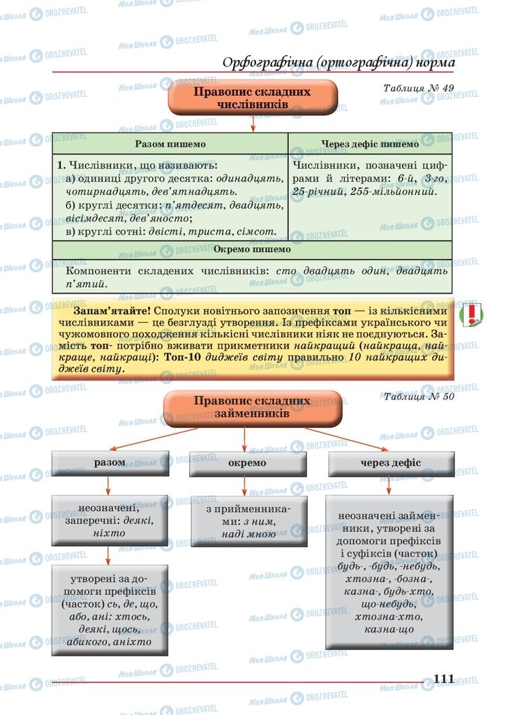 Учебники Укр мова 10 класс страница 111