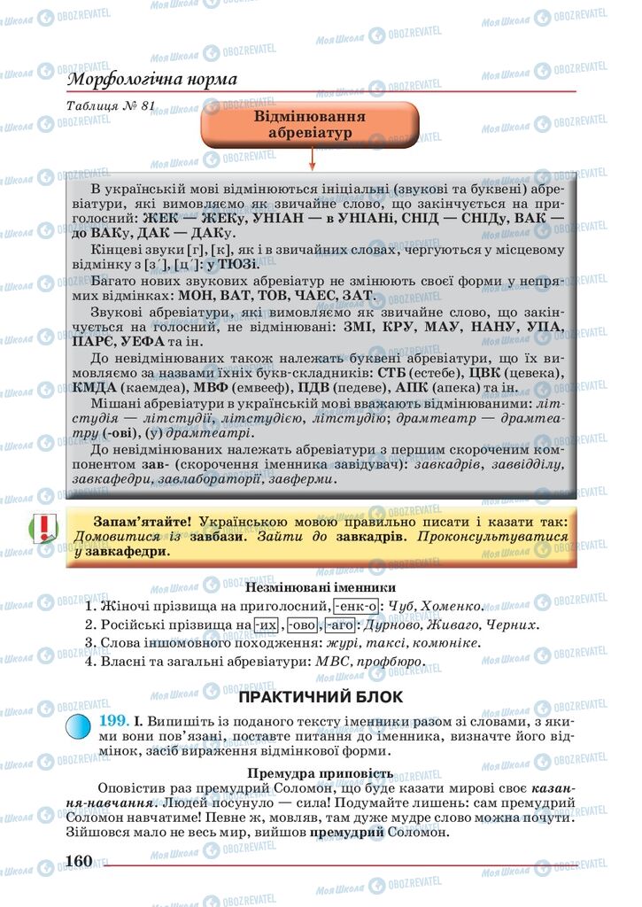 Підручники Українська мова 10 клас сторінка 160