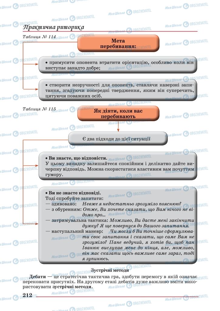 Учебники Укр мова 10 класс страница 212