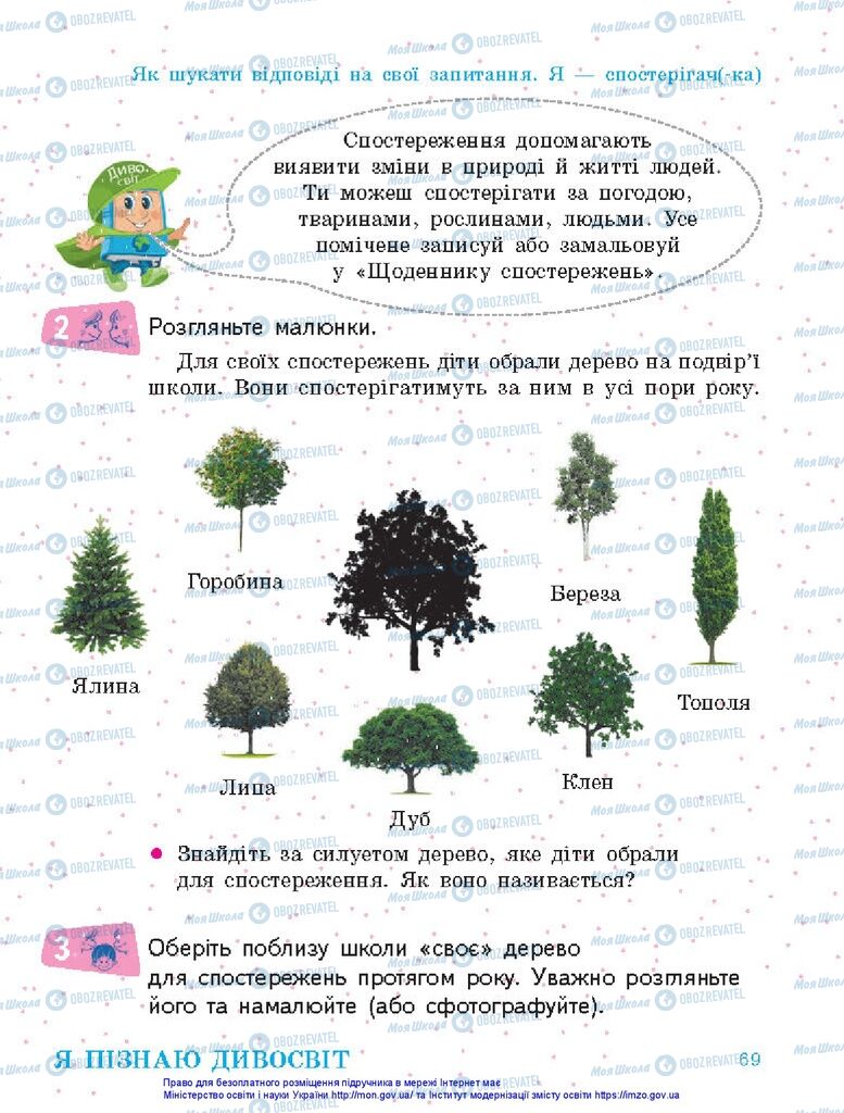 Підручники Я досліджую світ 1 клас сторінка 69