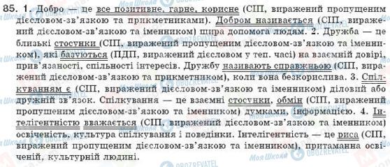 ГДЗ Українська мова 8 клас сторінка 85